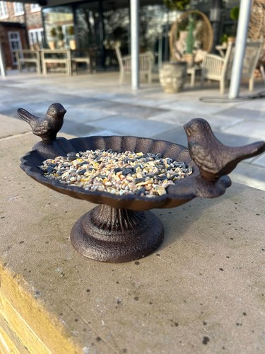 Cast iron stand bird - bird, feeder
