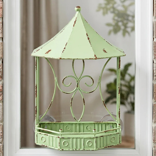 Ornate window bird feeder - window, –