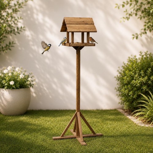 Wooden bird table - bird,