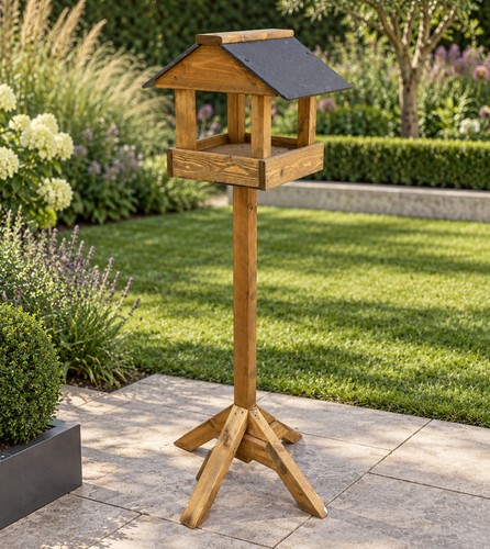 Wooden bird table - table,