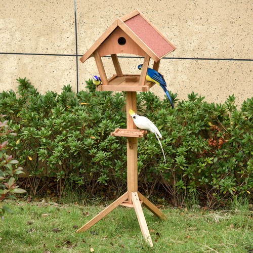 Wooden bird feeder - wooden, for